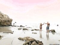 Jessica Moore knullar på stranden