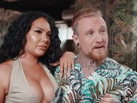 Black-haired whore Lola Bratz suger den stora kuk tills hon spills ut